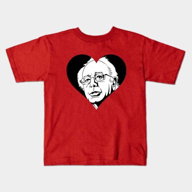 black bernie sanders heart Kids T-Shirt by gossiprag